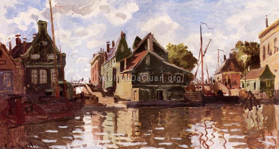 Canal in Zaandam - 克劳德·莫奈